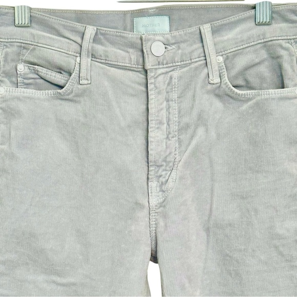 Mother Mid Rise Dazzler Ankle Fray Corduroy Jeans Pants Gray Green 26 Short - Picture 8 of 10